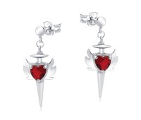 Heart Fire Silver Stud Earring STS-7172